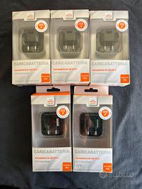 Set 5pz Caricatori 1 entrata usb pieghevoli 2A