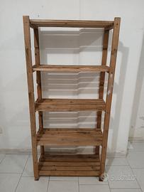 Scaffale Artigianale in legno, 5 Ripiani.