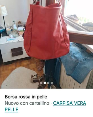 borsa zaino rossa
