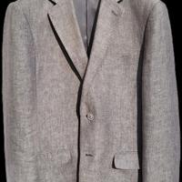 Giacca estiva Coveri 100% lino grigio chiaro TG.50