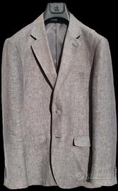 Giacca estiva Coveri 100% lino grigio chiaro TG.50