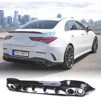 DIFFUSORE MERCEDES CLA C118 19- LOOK AMG NERO LUCI