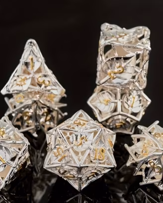 Set Dadi D&D - Design Foglie d'Argento