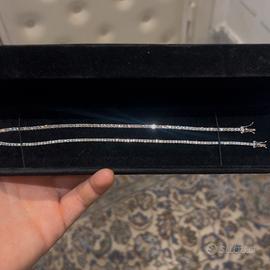 Bracciale tennis - Oro bianco 18kt e diamanti