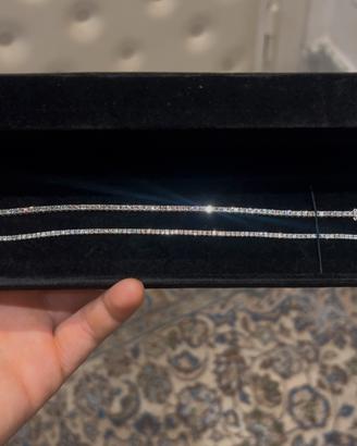 Bracciale tennis - Oro bianco 18kt e diamanti