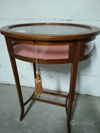 Tavolino bacheca in mogano