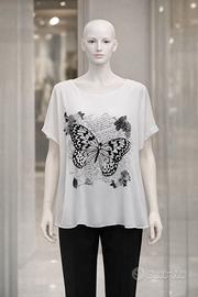 Blusa oversize elegante con doppio strato