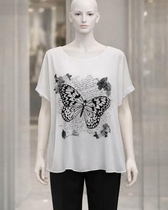 Blusa oversize elegante con doppio strato