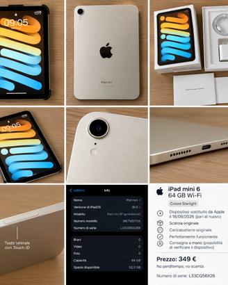 Ipad mini 6 64 GB Wi-Fi APPLE
