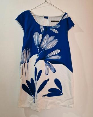 Vestito Zara BASIC – Bianco e Blu – Taglia L