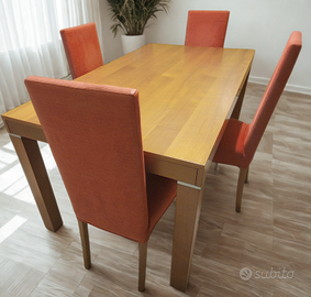 Tavolo allungabile rettangolare in legno