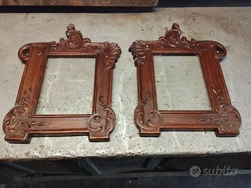coppia cornici antiche scolpite a mano