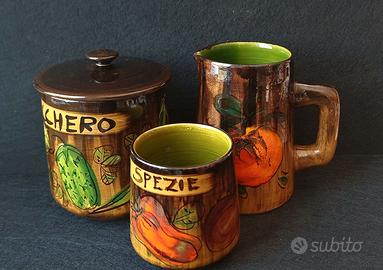 Set da zucchero/spezie vintage in ceramica
