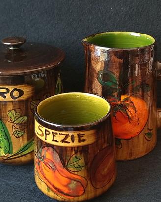 Set da zucchero/spezie vintage in ceramica