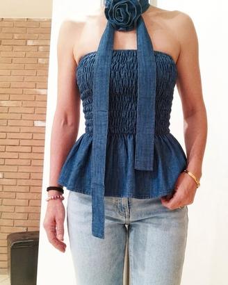 Top elasticizzato con choker Shein 