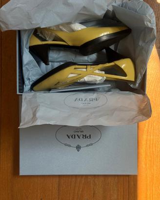 Décolleté slingback in pelle kitten heel taglia 37