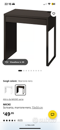 Scrivania Ikea nero marrone Micke