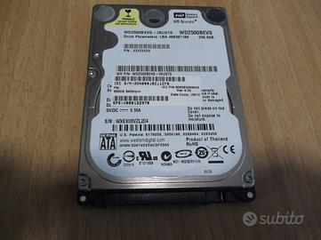 Hard Disk 2.5" SATA WESTERN DIG. WD2500BEVS 250