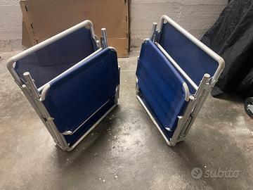 Nr. 2 sdraio/lettini alluminio pieghevoli