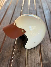Frontino visiera parasole in pelle marrone x casco