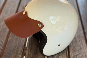 Frontino visiera parasole in pelle marrone x casco