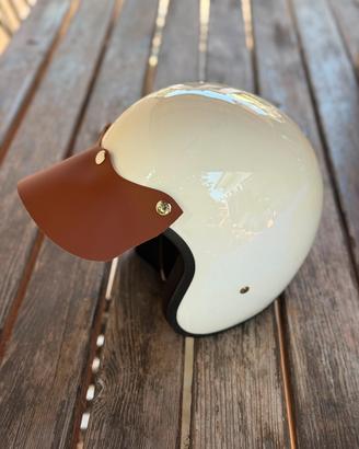 Frontino visiera parasole in pelle marrone x casco