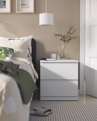 2 comodini bianchi malm Ikea 