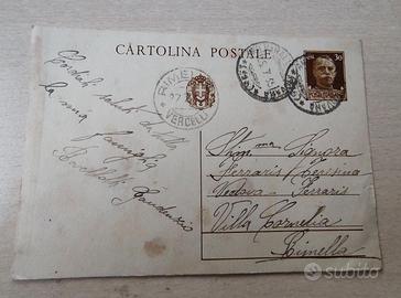 Cartolina 1935 RIVE per RIMELLA (VC) - 30c "Imperi