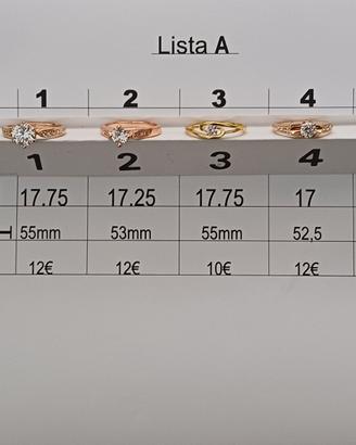 Anelli placcati oro giallo oro rosso (lista A)