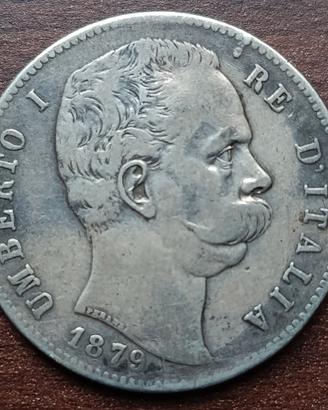 5 LIRE IN ARGENTO RE UMBERTO I