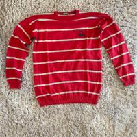 maglione benetton rosso con righe grige