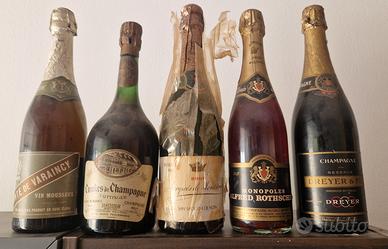 Champagne francese vintage raro 5 bottiglie 