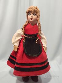 BAMBOLA CON ABITO IN PANNO LENCI ANNI 20/30 VINTAG