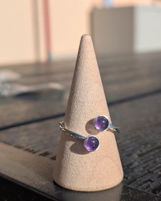 anello in argento 925 e ametista 