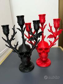 Candelabro Teschio Gothic Horror per Halloween