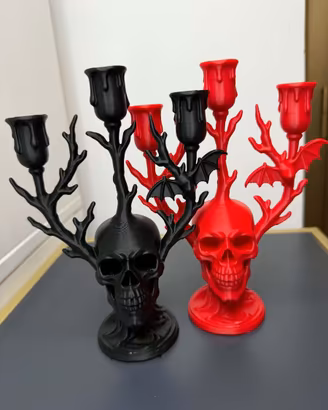 Candelabro Teschio Gothic Horror per Halloween