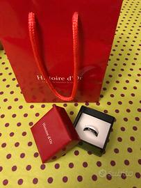 Coppia di anelli in ceramica bianco-nero tg 12