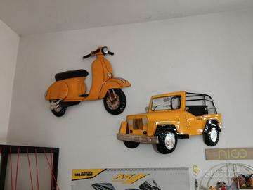 vespa e jeep tridimensionale quadro da parete 