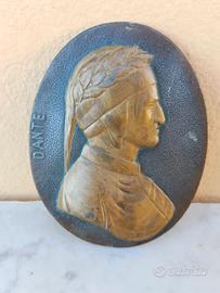 Placca medaglione bassorilievo effige di Dante