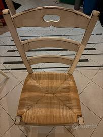 Sedie rustiche in paglia stile shabby chic