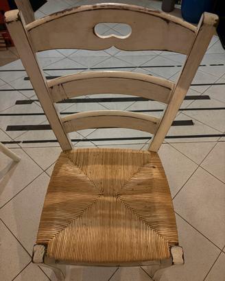 Sedie rustiche in paglia stile shabby chic