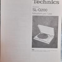 Giradischi Technics SL-Q200 Manuale di istruzione