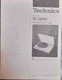 Giradischi Technics SL-Q200 Manuale di istruzione