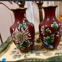 PREGIATAcoppiaVASIcinesiCLOISONNE'origPRIMI900,daC