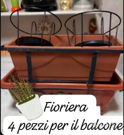 Fioriera 4 pezzi per balconi 