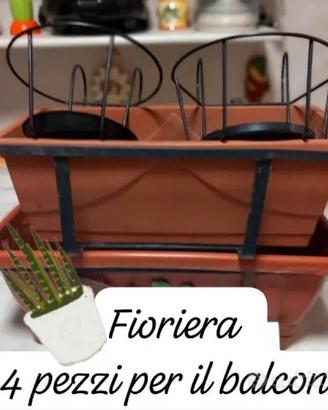 Fioriera 4 pezzi per balconi 