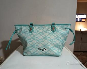 Borsa Shopping Liu Jo  - Effetto pizzo turchese 