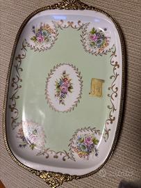Vassoio decorato a mano Limoges france porcellana