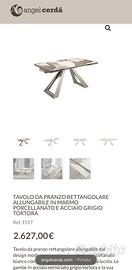 Tavolo in marmo porcellanato