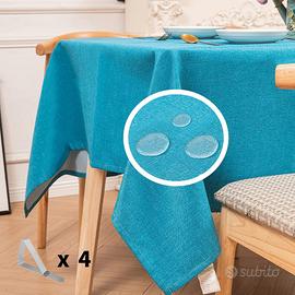 Tovaglia Antimacchia Impermeabile in Finto Lino